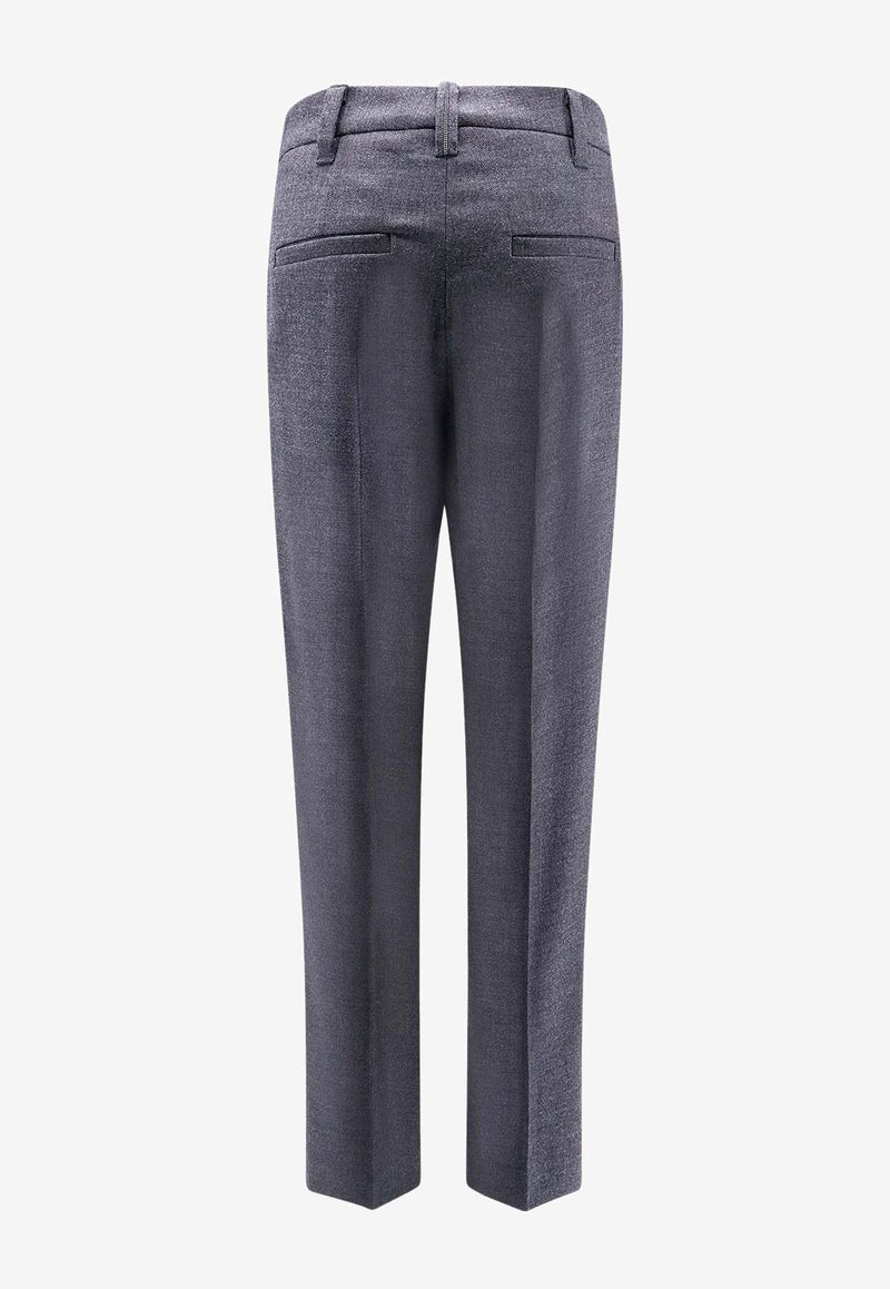 Brunello Cucinelli Tailored Wool-Blend Pants Gray MB116P8703_C001