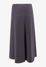 Brunello Cucinelli Twill Wool Midi Skirt Gray MG912G3634_C870