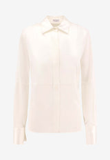 Brunello Cucinelli Long-Sleeved Satin Shirt White M0C59NR516_C600