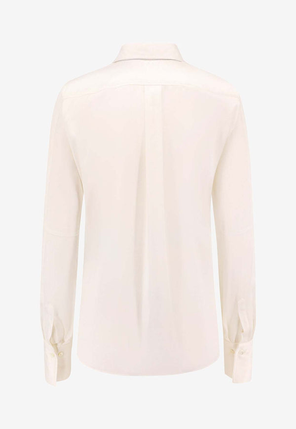 Brunello Cucinelli Long-Sleeved Satin Shirt White M0C59NR516_C600