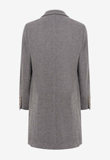 Brunello Cucinelli Single-Breasted Cashmere Coat Gray MT4979039_C202