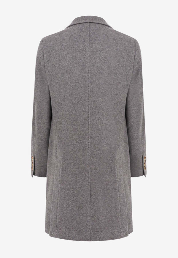 Brunello Cucinelli Single-Breasted Cashmere Coat Gray MT4979039_C202