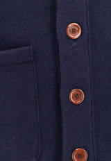 Brunello Cucinelli Essential Wool and Cashmere Cardigan Blue M3610881_CW425