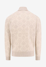 Brunello Cucinelli Geometric Jacquard Sweater Beige MSO708503_CDG31