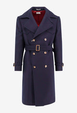 Brunello Cucinelli Double-Breasted Wool Coat Blue MY4419140_C0152