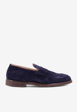 Brunello Cucinelli Suede Penny Loafers Blue MZUSILE705_C8144