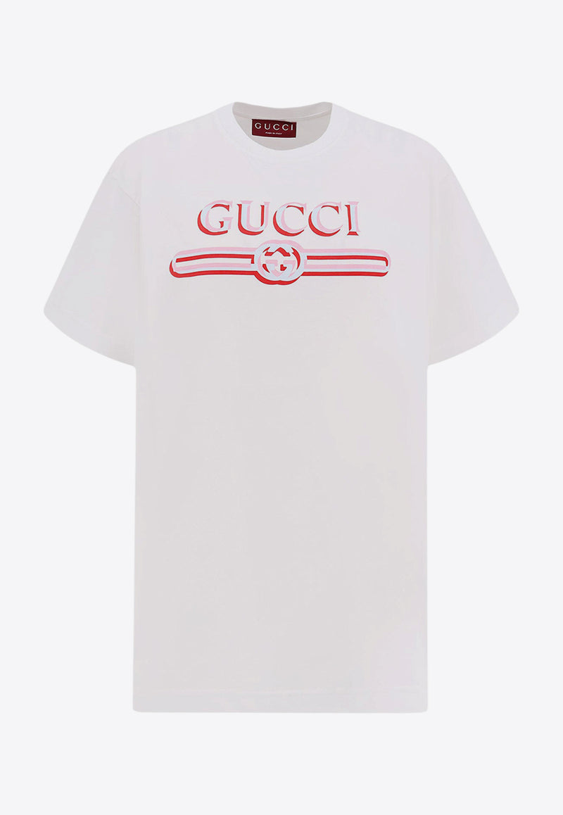 Gucci Logo Print Crewneck T-shirt White 788093XJG1J_9082