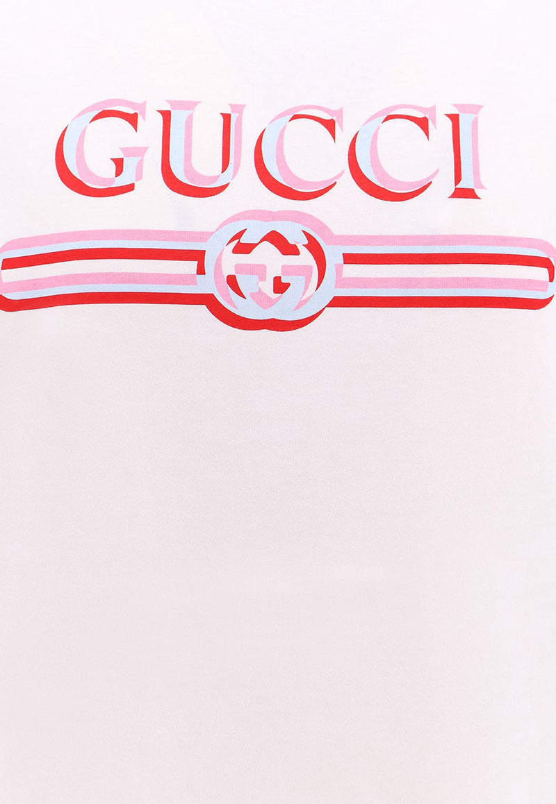 Gucci Logo Print Crewneck T-shirt White 788093XJG1J_9082