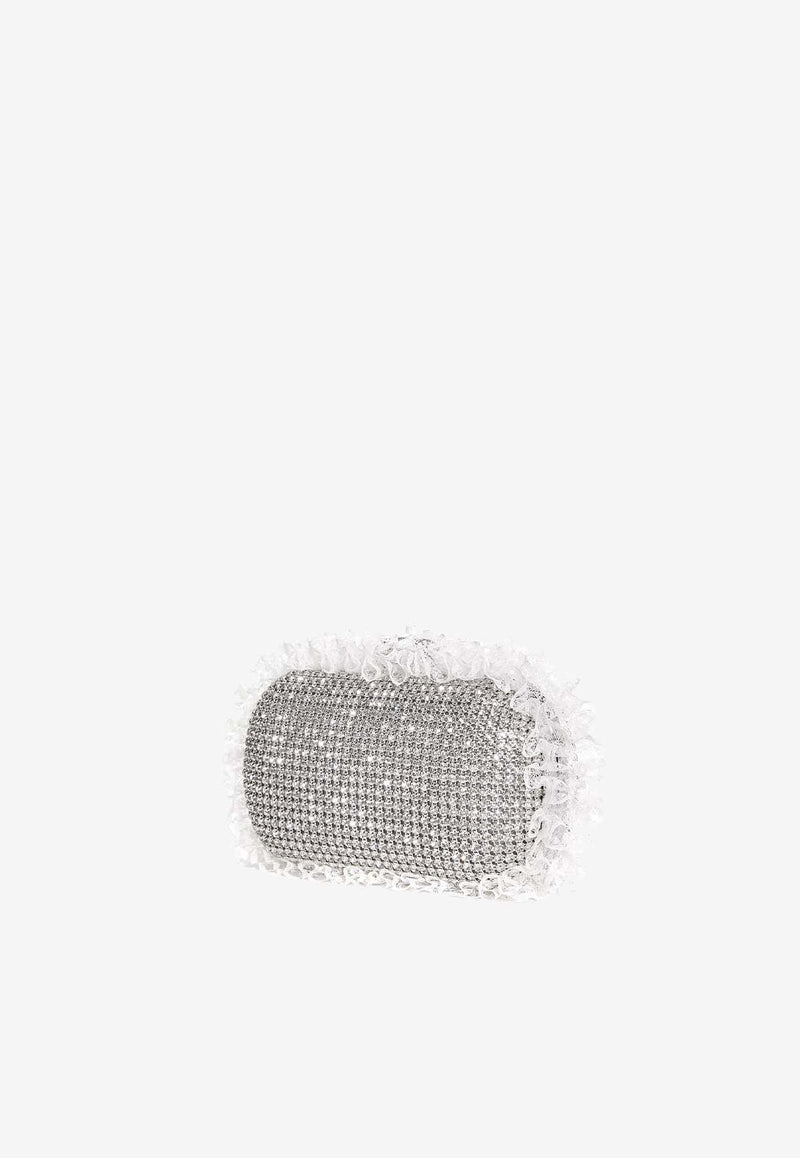 Self-Portrait Crystal Embellished Clutch Silver CK302SL_SILVER