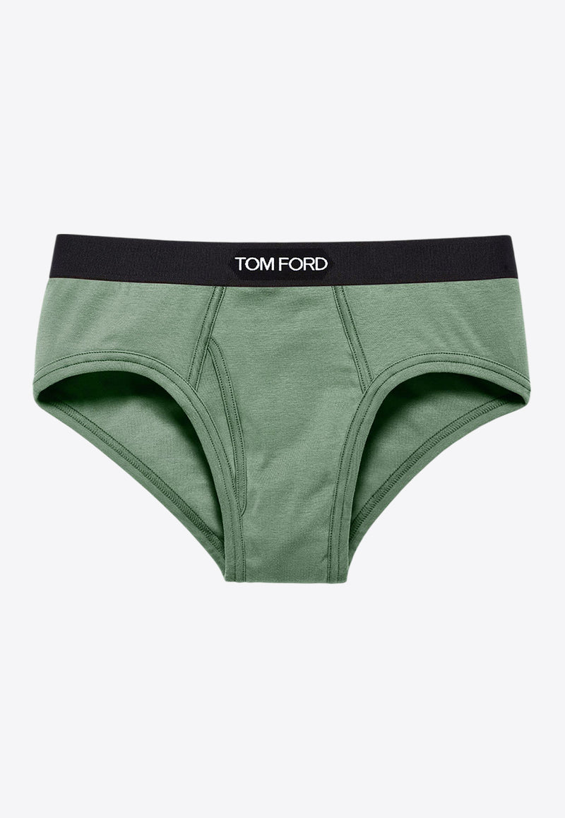 Tom Ford Logo Waistband Stretch Briefs Green T4LC11040_332