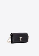 Jimmy Choo Avenue Leather Shoulder Bag Black AVENUERAM_BLACK