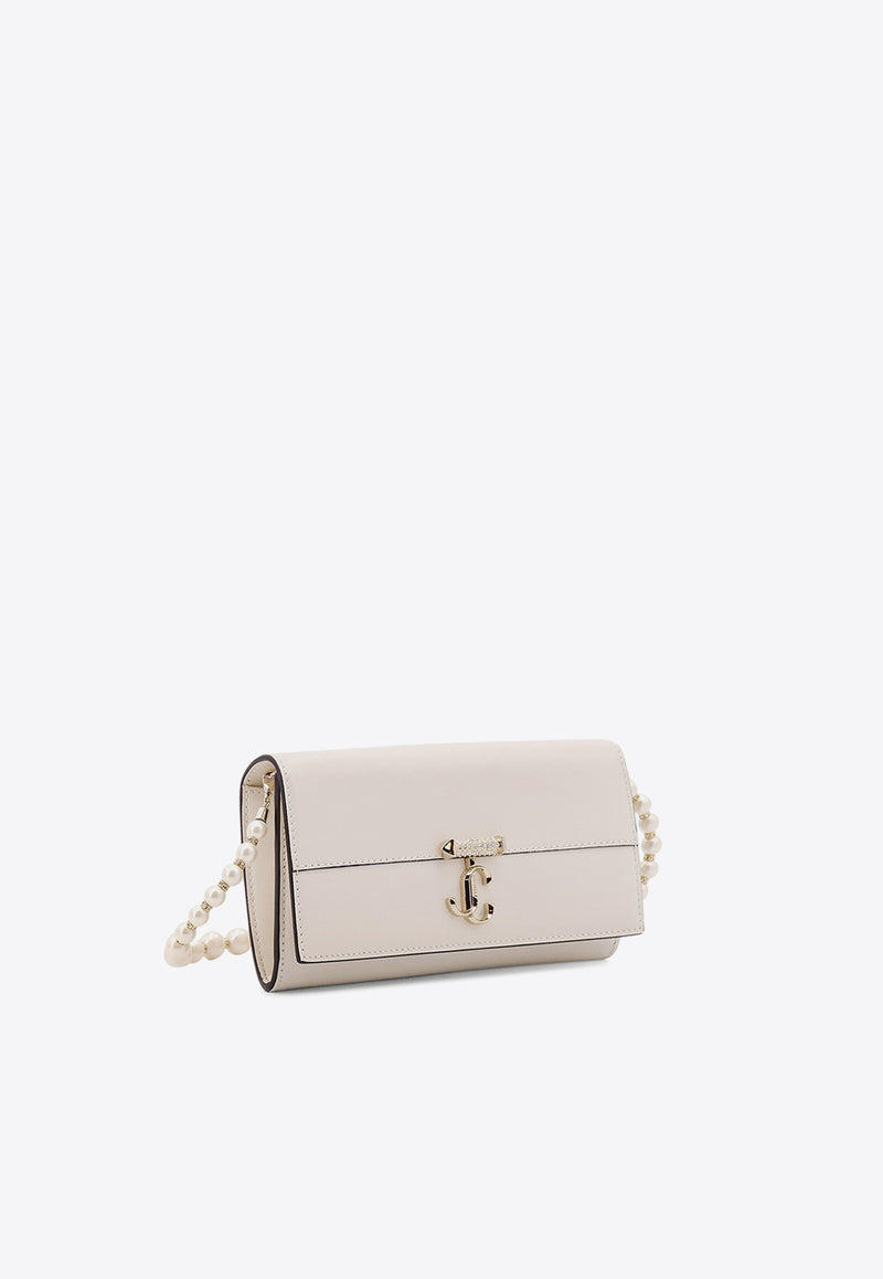 Jimmy Choo Avenue Leather Shoulder Bag White AVENUERAM_LATTE