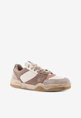 Dsquared2 Spiker Leather and Suede Low-Top Sneakers Beige SNM031509708189_M4047