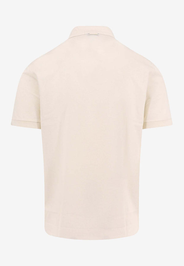 ZEGNA Short-Sleeved Polo T-shirt Cream UF341A9F786_N01