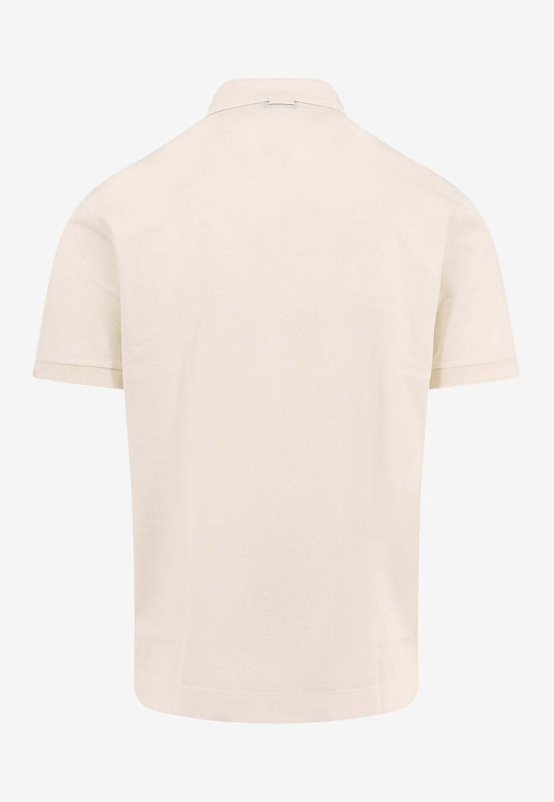 ZEGNA Short-Sleeved Polo T-shirt Cream UF341A9F786_N01