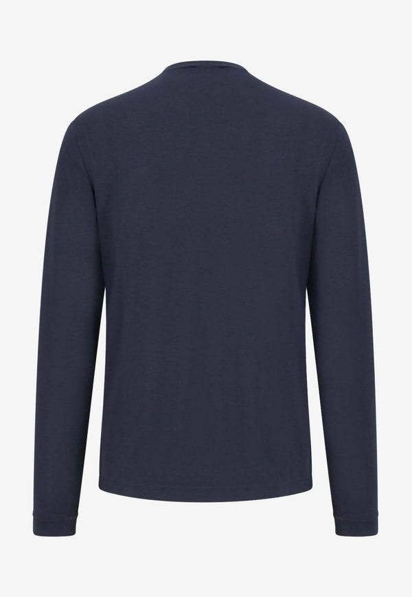 Giorgio Armani Basic Long-Sleeved T-shirt Blue 3GST51SJP4Z_UBSG