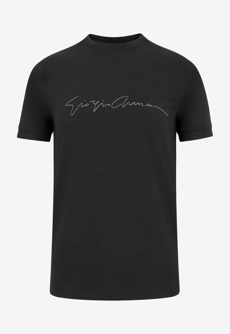 Giorgio Armani Signature Logo T-shirt Black 6GST56SJP4Z_UC99