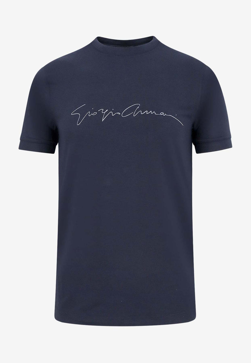 Giorgio Armani Signature Logo T-shirt Blue 6GST56SJP4Z_UBSG