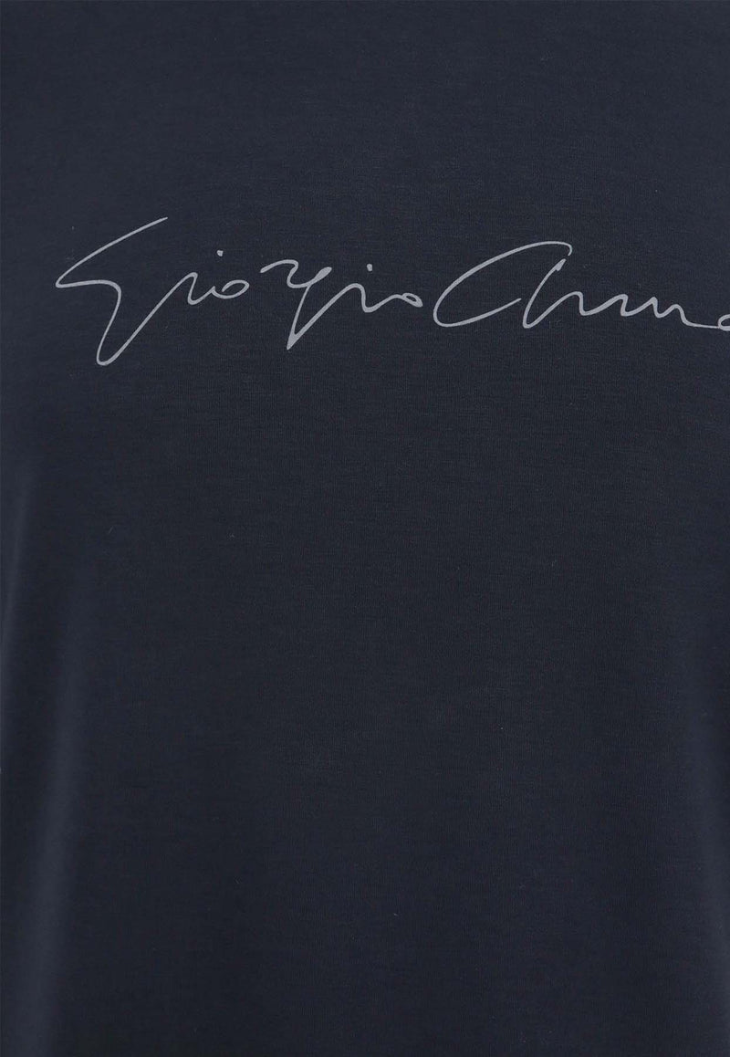 Giorgio Armani Signature Logo T-shirt Blue 6GST56SJP4Z_UBSG