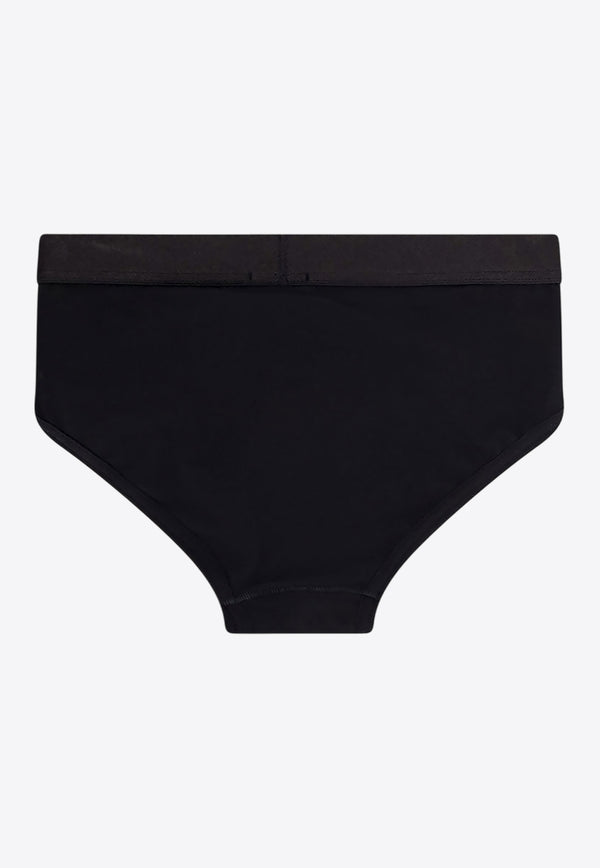 Kiton Ciro Paone Logo Waistband Briefs Black UNWBX15K0701F_02