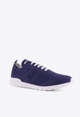 Kiton Ciro Paone Monogram Stretch Knit Sneakers Blue USSA081N00819_03