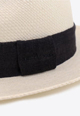 Kiton Ciro Paone Logo Embroidered Straw Hat White UCAPP71K0732F_06