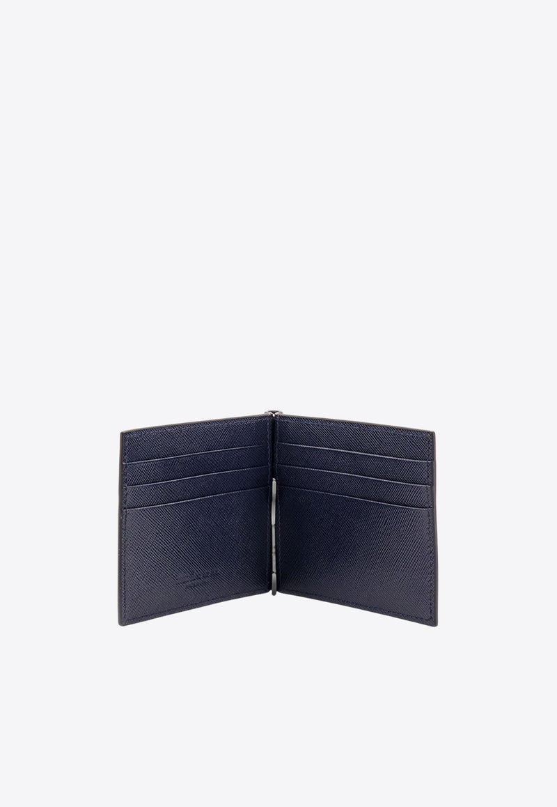 Kiton Ciro Paone Logo Plaque Leather Cardholder Blue UPEA013N01228_02