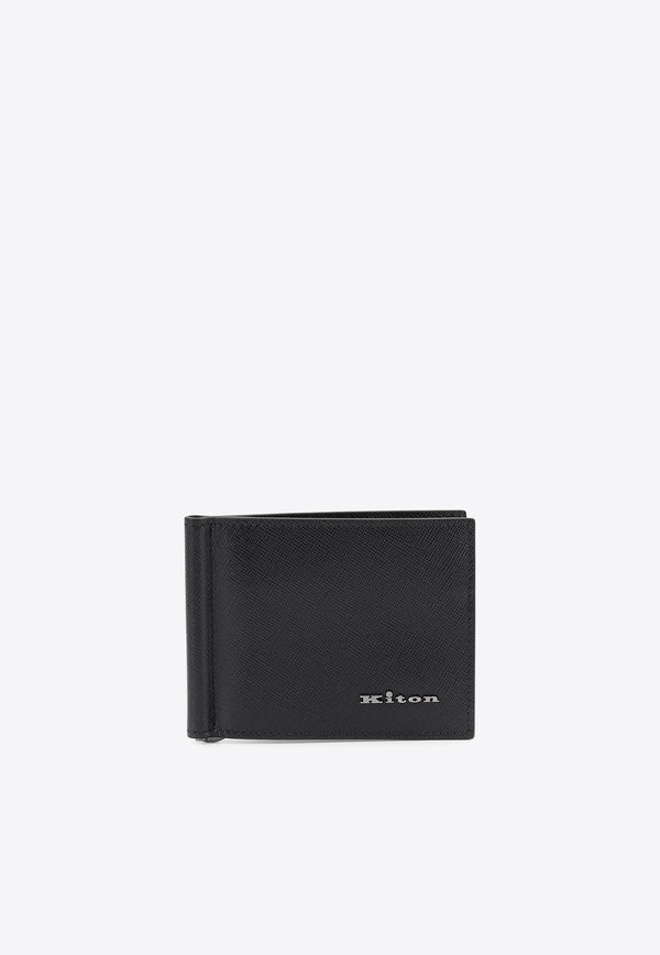 Kiton Ciro Paone Logo Plaque Leather Wallet Black UPEA013N01228_08