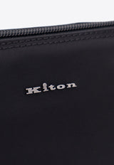 Kiton Ciro Paone Logo Plaque Zip Pouch Black UBA0087N01221_01