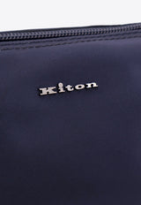 Kiton Ciro Paone Logo Plaque Pouch Bag Blue UBA0087N01221_02