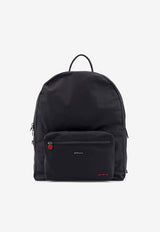 Kiton Ciro Paone Logo-Lettering Nylon BackpackBlack UBA0084N01221_01