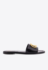 Valentino VLogo Leather Slides Black 6W2S0BD5DSH_0NO