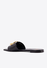 Valentino VLogo Leather Slides Black 6W2S0BD5DSH_0NO