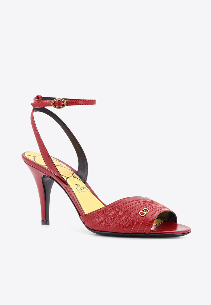 Valentino Ladycrush 85 Leather Sandals Red 6W2S0LD0DDT_WQ1