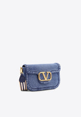 Valentino Alltime VLogo Denim Shoulder Bag Blue 6W2B0N20XEY_QNS