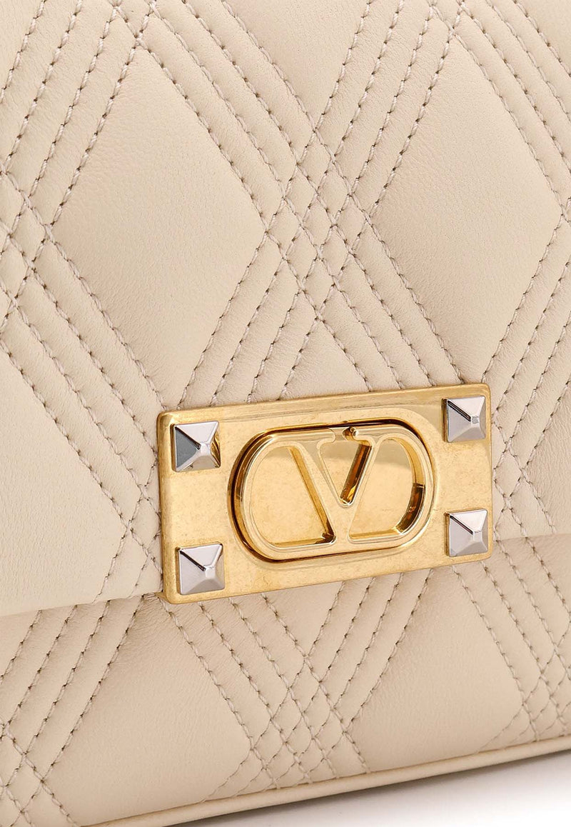 Valentino Medium Quiltie 67 Leather Shoulder Bag Ivory 6W2B0R07XCA_REN