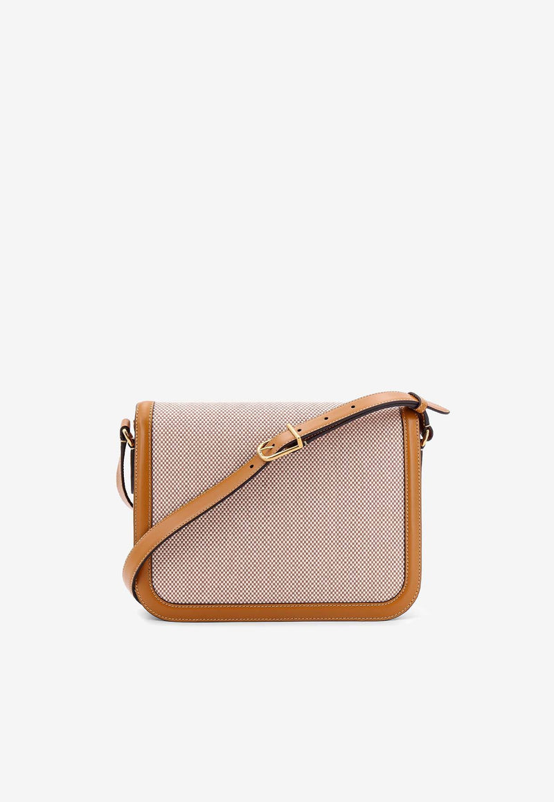 Valentino 9TO5 VLogo Canvas Shoulder BagBeige 6W2B0R15CJP_REK