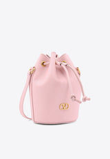 Valentino VLogo Leather Bucket Bag Pink 6W2P0AJ2SNP_16Q