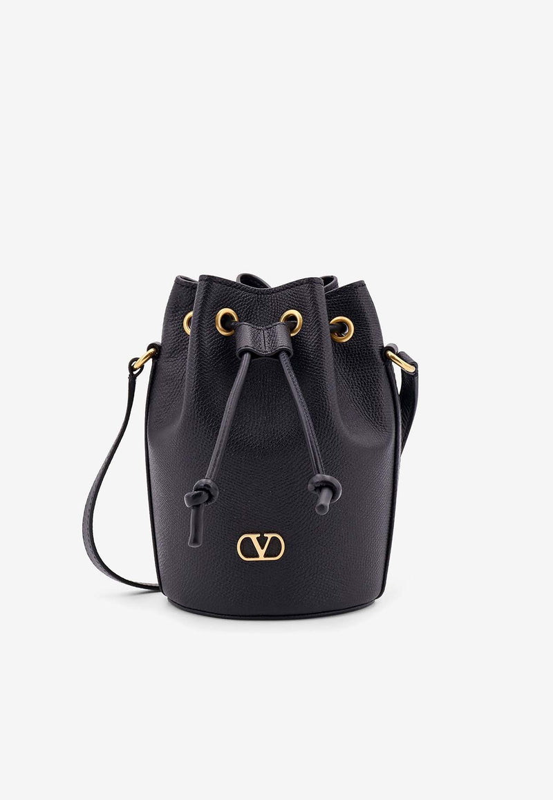 Valentino VLogo Leather Bucket BagBlack 6W2P0AJ2SNP_0NO