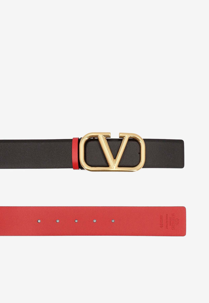 Valentino  VLogo Leather Belt Black 6W2T0S11ZFR_0SM