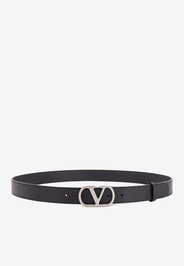 Valentino  VLogo Leather Belt Black 6Y2T0SE1UMS_0NO