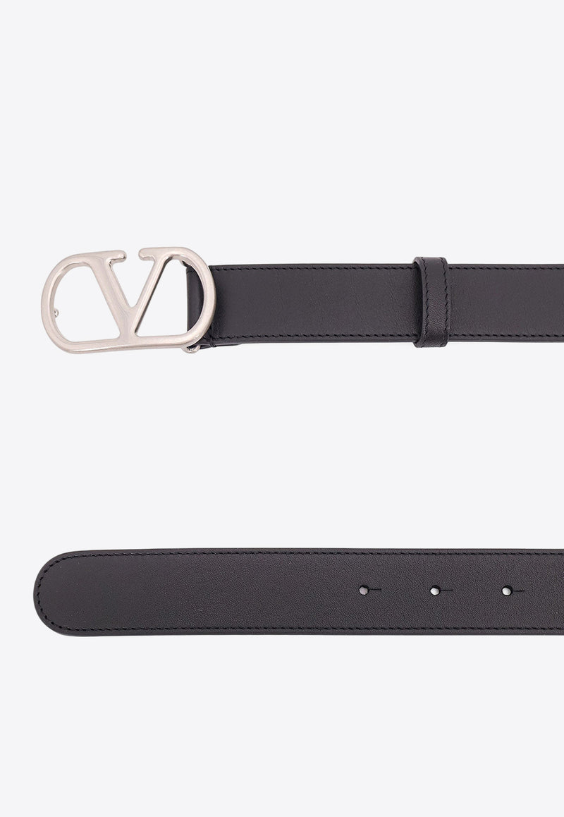 Valentino  VLogo Leather Belt Black 6Y2T0SE1UMS_0NO