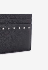 Valentino Rockstud Grained Leather CardholderBlack 6Y2P0V18PDX_0NO