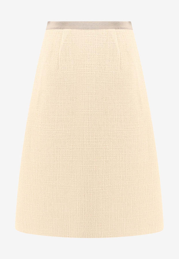 Valentino Flared Wool Midi Skirt Beige 6B3RACJ690Y_DC4