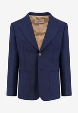 Valentino Single-Breasted Wool Blazer Blue 6V3CEG959EB_D51