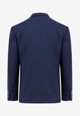 Valentino Single-Breasted Wool Blazer Blue 6V3CEG959EB_D51