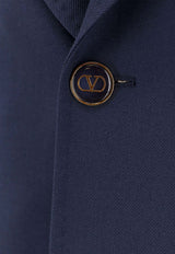 Valentino Single-Breasted Wool Blazer Blue 6V3CEG959EB_D51