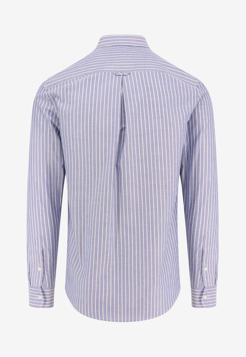 Valentino Oxford Striped Long-Sleeved Shirt Blue 6V3ABP85AL0_PG8