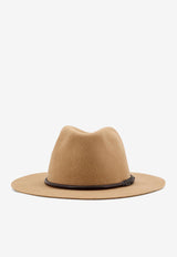 Brunello Cucinelli Leather Band Felted Fedora Hat Brown MCAP90047_CNF52