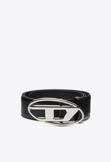 Diesel B-1DR Oval D Buckle Leather Belt Black X10133P6364_T8013